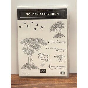 STAMPIN' UP! 148772 GOLDEN AFTERNOON RUBBER CLEAR MOUNT STAMP SETOF 9 SENTIMENTS